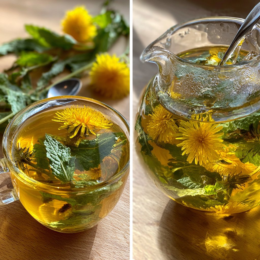 Invigorating Dandelion and Mint Tea