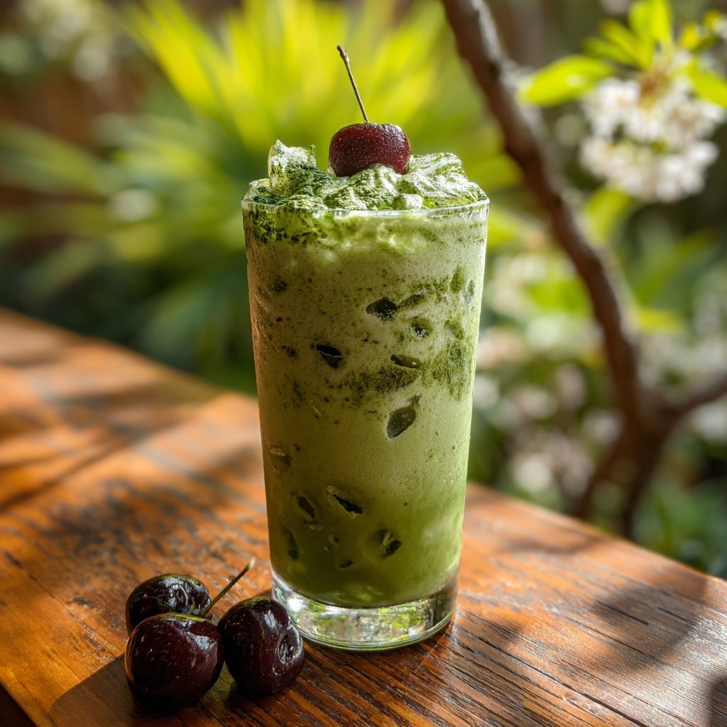 Cherry Vanilla Iced Matcha