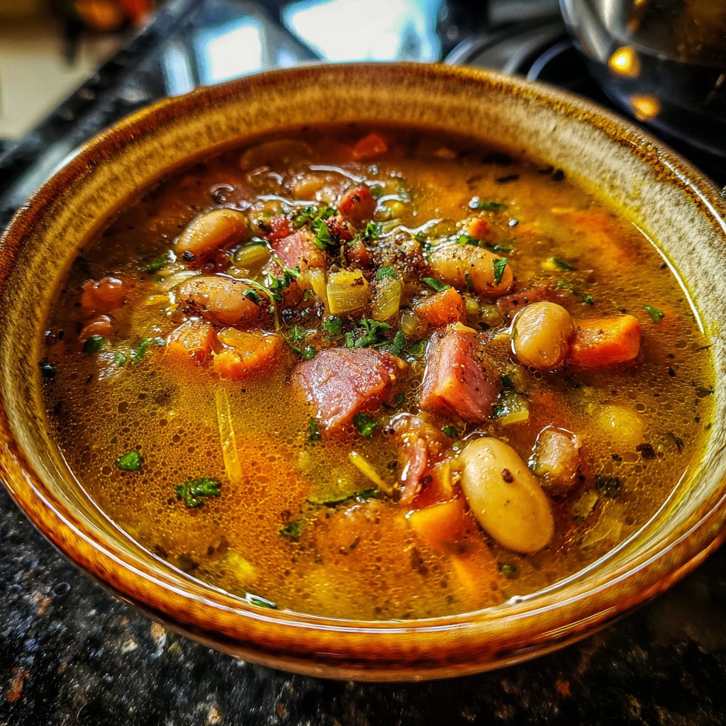 Hearty Winter Ham and Bean Soup
